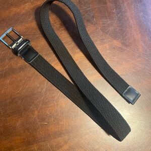 Black Woven Elastic Belt for Men -Comfort with Metal Buckle